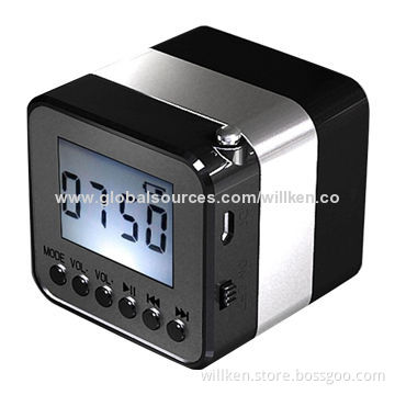 Bluetooth Speaker with Alarm Clock, LCD, Supports Mobile Phone Handsfree Function, TF
